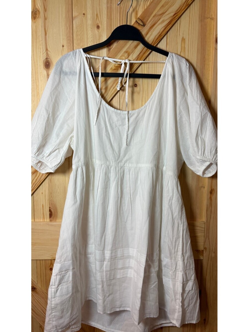 Old Navy White Cotton Dress with Tie Back, Size Large